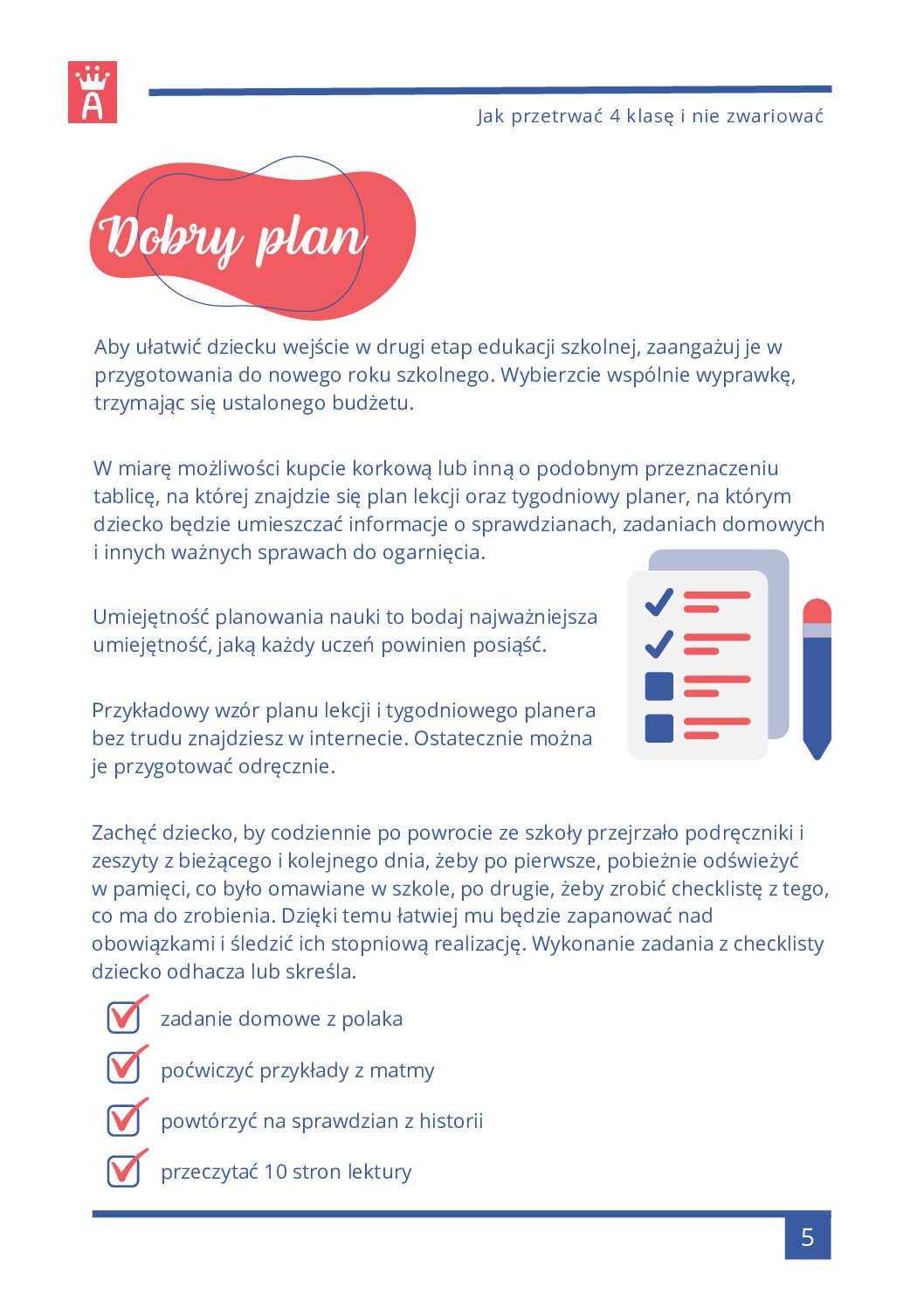 E-book "Jak przetrwać 4 klasę i nie zwariować?" (Produkt cyfrowy)